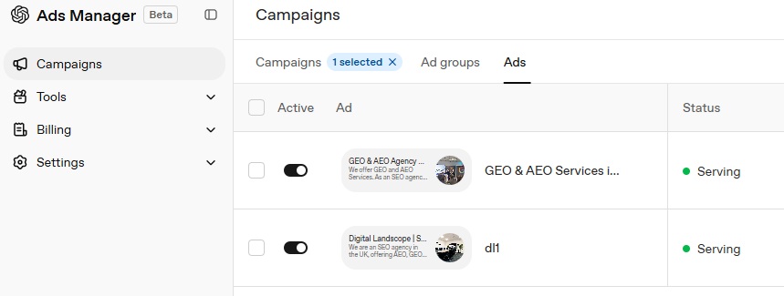 chatgpt ads agency uk